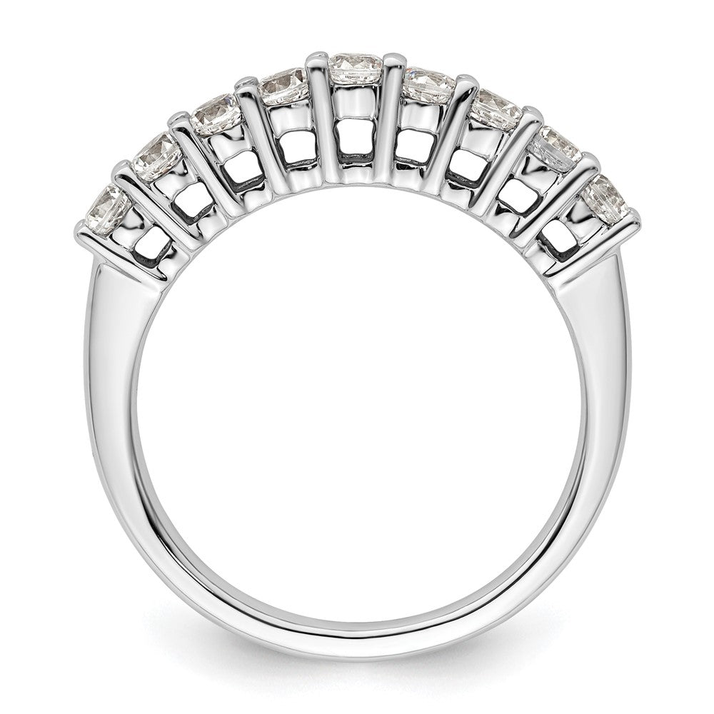 14K White Gold 9-Stone Shared Prong 3/4 carat Complete Round Diamond Band
