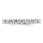 14K White Gold 9-Stone Shared Prong 3/4 carat Complete Round Diamond Band
