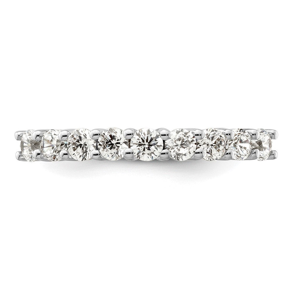 14K White Gold 9-Stone Shared Prong 3/4 carat Complete Round Diamond Band
