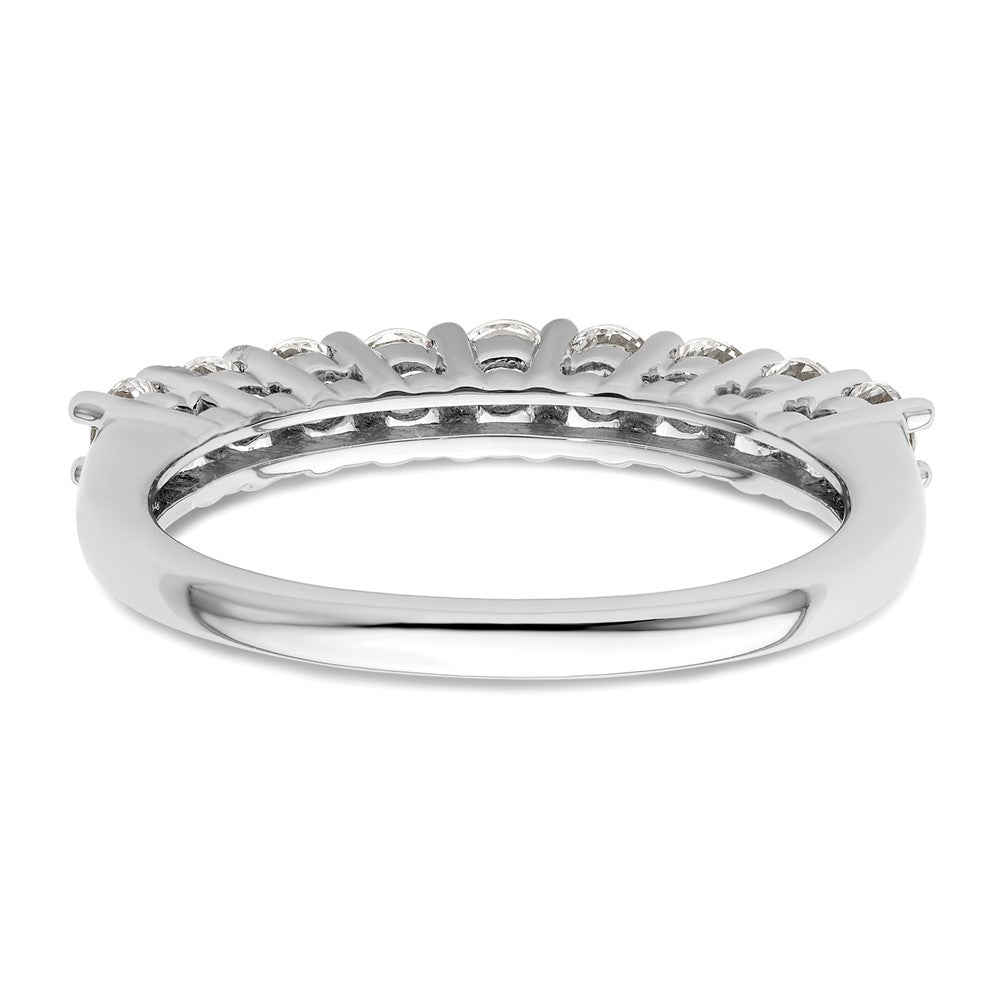 14K White Gold 9-Stone Shared Prong 3/4 carat Complete Round Diamond Band