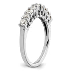14K White Gold 9-Stone Shared Prong 3/4 carat Complete Round Diamond Band