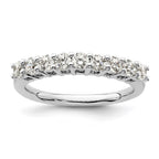 14K White Gold 9-Stone Shared Prong 3/4 carat Complete Round Diamond Band