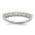 14K White Gold 9-Stone Shared Prong 3/4 carat Complete Round Diamond Band