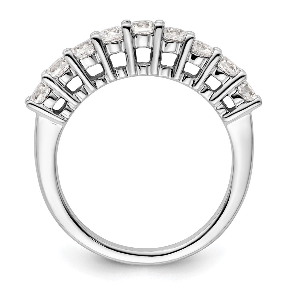 14K White Gold 9-Stone Shared Prong 1 carat Complete Round Diamond Band