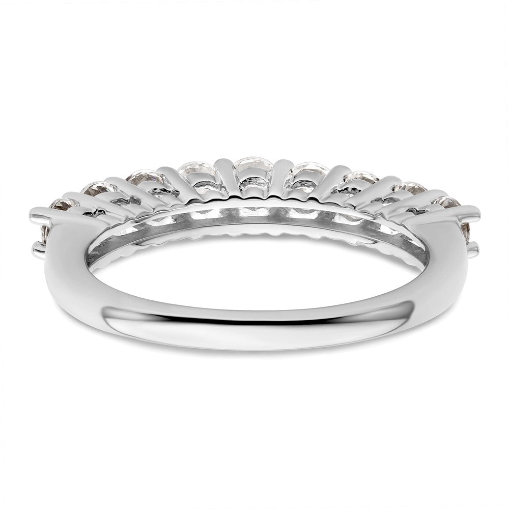 14K White Gold 9-Stone Shared Prong 1 carat Complete Round Diamond Band