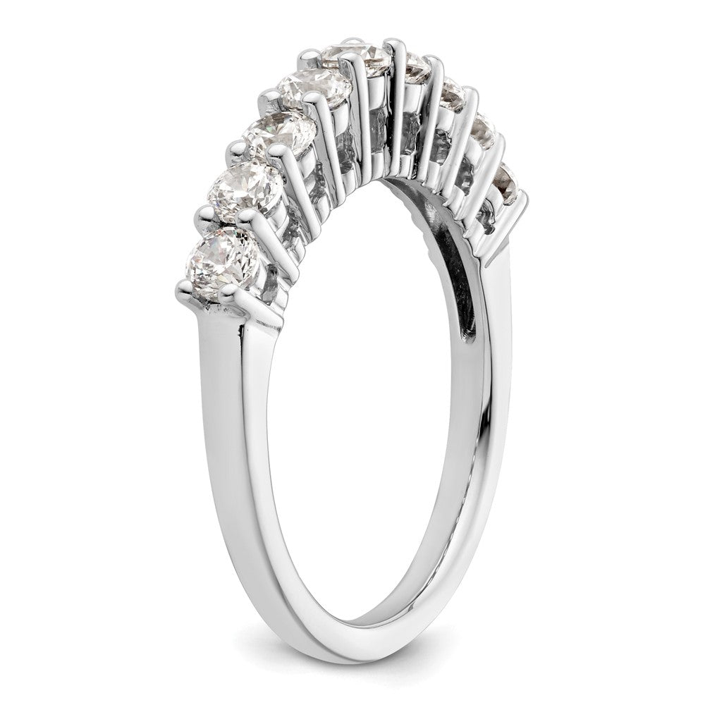 14K White Gold 9-Stone Shared Prong 1 carat Complete Round Diamond Band
