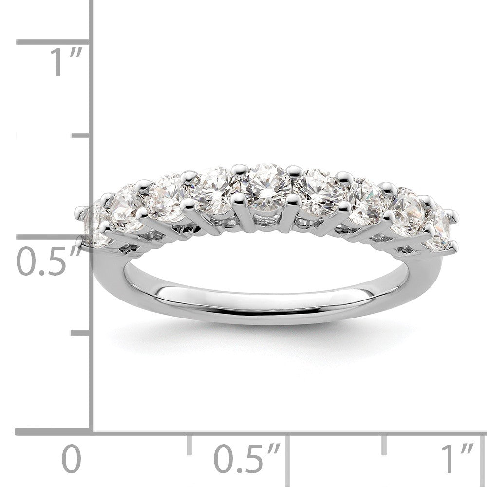 14K White Gold 9-Stone Shared Prong 1 carat Complete Round Diamond Band