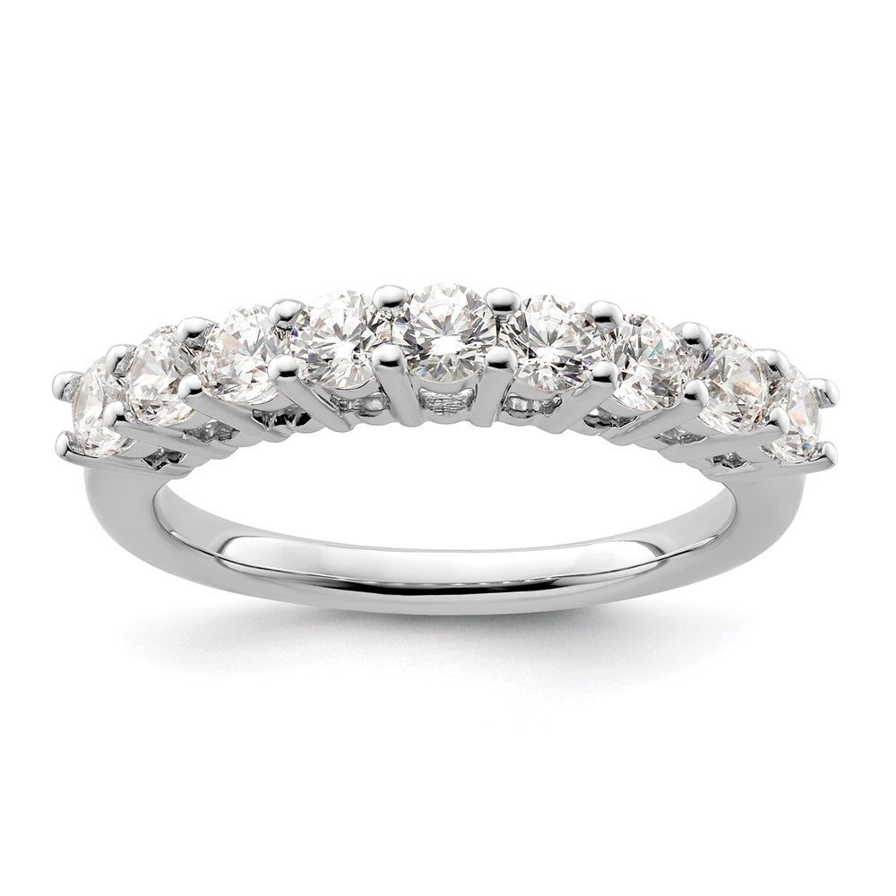 14K White Gold 9-Stone Shared Prong 1 carat Complete Round Diamond Band