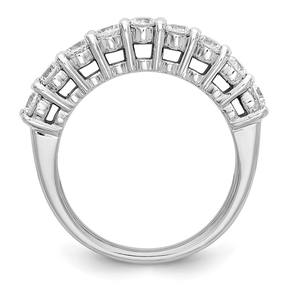 14K White Gold 9-Stone Shared Prong 1.15 carat Complete Round Diamond Band