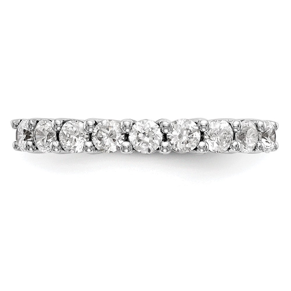 14K White Gold 9-Stone Shared Prong 1.15 carat Complete Round Diamond Band
