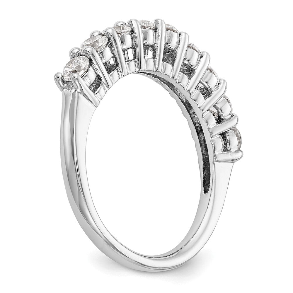 14K White Gold 9-Stone Shared Prong 1.15 carat Complete Round Diamond Band