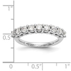14K White Gold 9-Stone Shared Prong 1.15 carat Complete Round Diamond Band