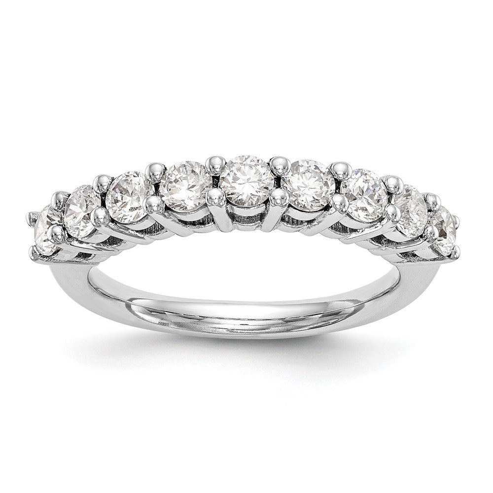 14K White Gold 9-Stone Shared Prong 1.15 carat Complete Round Diamond Band