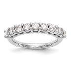 14K White Gold 9-Stone Shared Prong 1.15 carat Complete Round Diamond Band