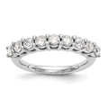14K White Gold 9-Stone Shared Prong 1.15 carat Complete Round Diamond Band