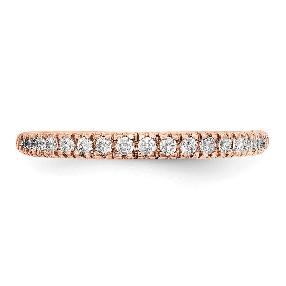 True Origin 14K Rose Gold 1/4 carat Lab Grown Diamond VS+ F+ Complete Wedding Band