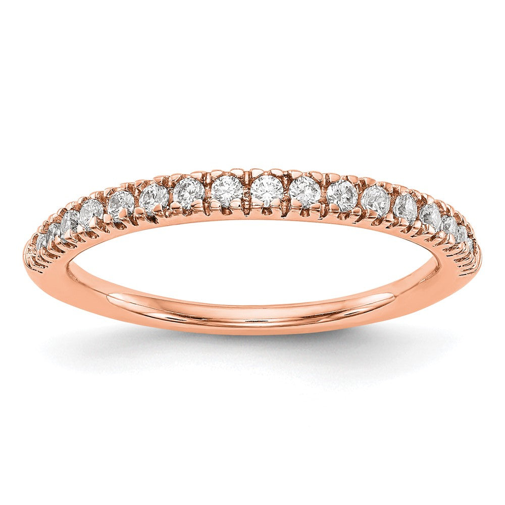 True Origin 14K Rose Gold 1/4 carat Lab Grown Diamond VS+ F+ Complete Wedding Band