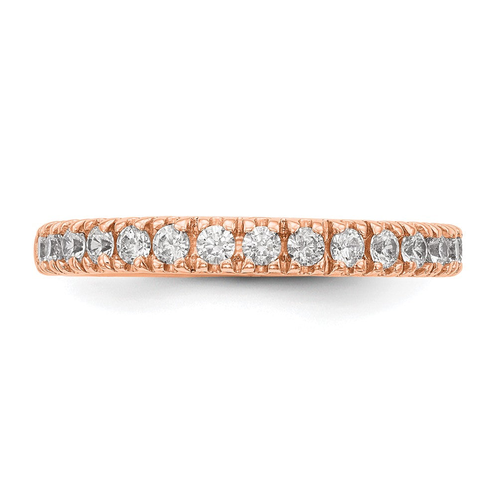 True Origin 14K Rose Gold 1/2 carat Lab Grown Diamond VS+ F+ Complete Wedding Band