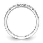 14k White Gold 1/5 carat Diamond Contoured Complete Wedding Band