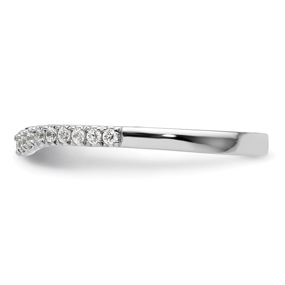 14k White Gold 1/5 carat Diamond Contoured Complete Wedding Band