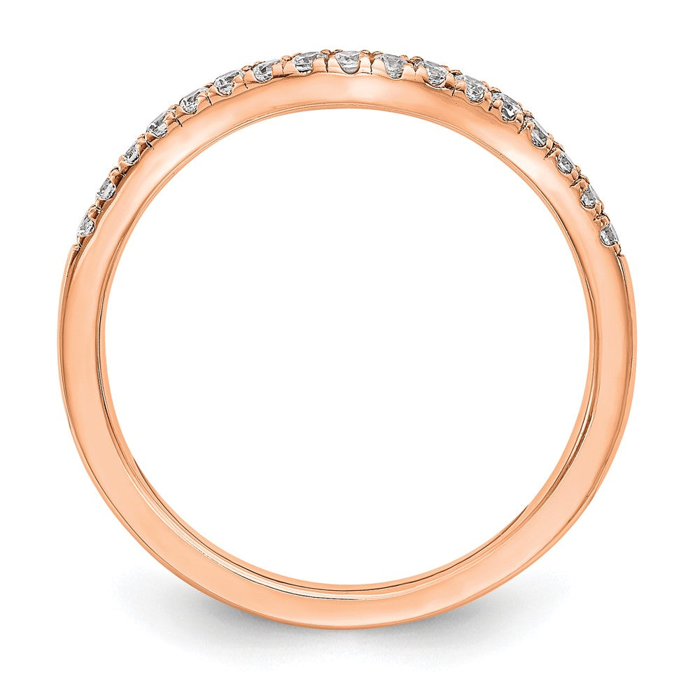 14k Rose Gold 1/5 carat Lab Grown Diamond VS/SI+ G+ Complete Curved Band