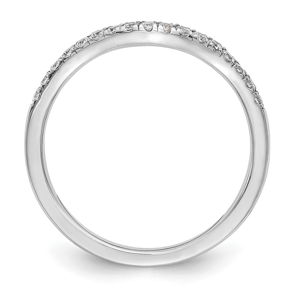 14k White Gold 1/5 carat Lab Grown Diamond VS/SI+ G+ Complete Curved Band