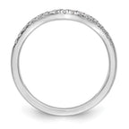 14k White Gold 1/5 carat Diamond Contoured Complete Wedding Band