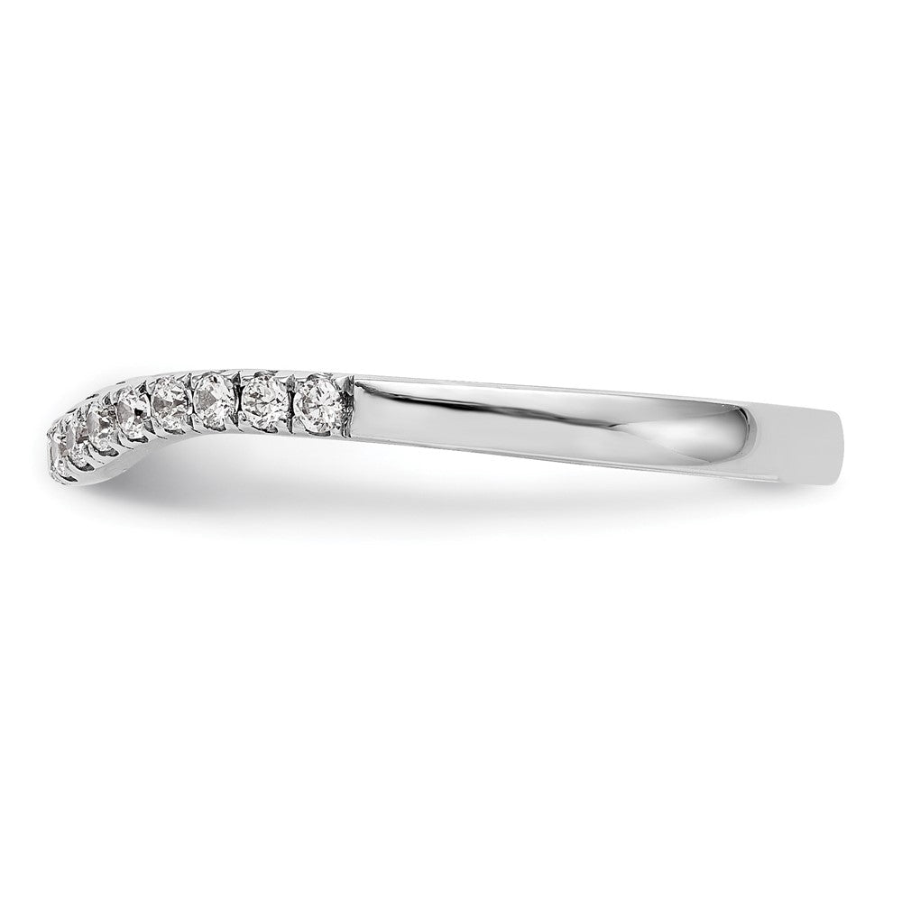 14k White Gold 1/5 carat Diamond Contoured Complete Wedding Band