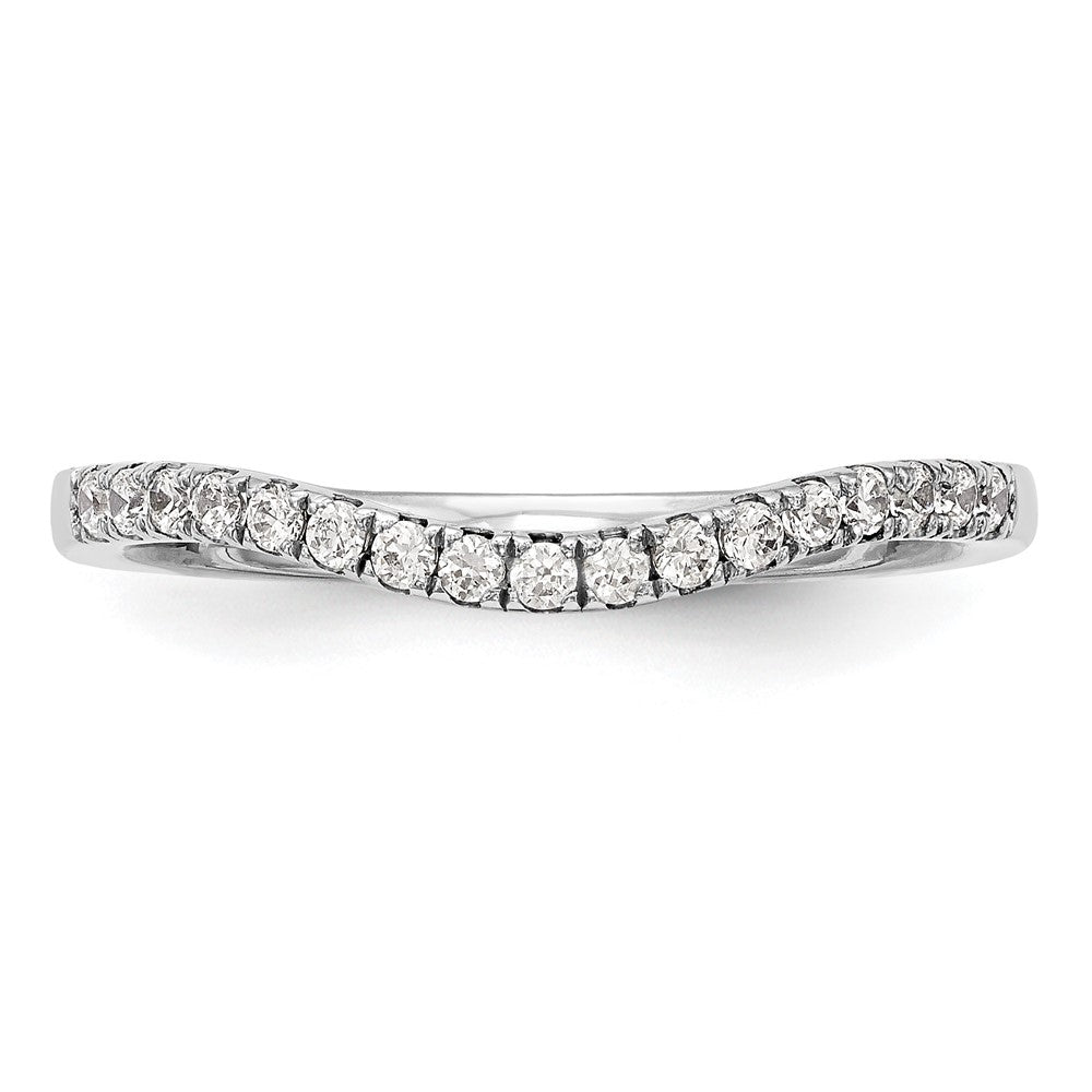 14k White Gold 1/5 carat Lab Grown Diamond VS/SI+ G+ Complete Curved Band