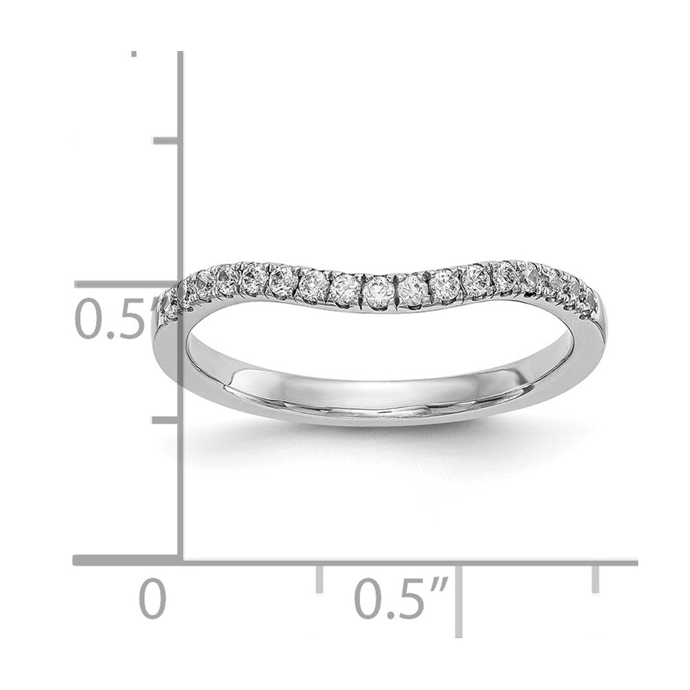 14k White Gold 1/5 carat Diamond Contoured Complete Wedding Band