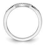 14k White Gold 1/15 carat Diamond Contoured Complete Wedding Band