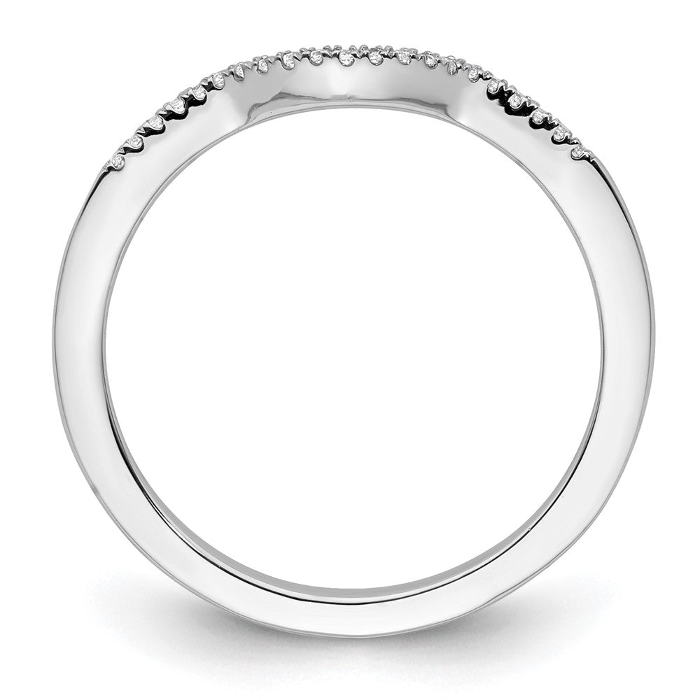 14k White Gold 1/15 carat Diamond Contoured Complete Wedding Band