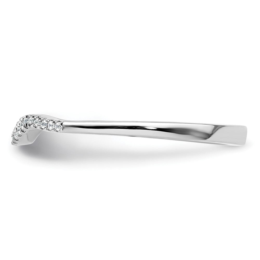 14k White Gold 1/15 carat Diamond Contoured Complete Wedding Band