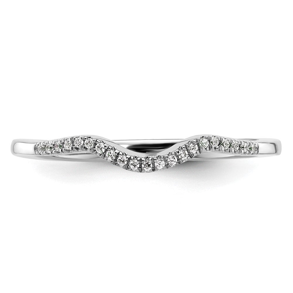 14k White Gold 1/15 carat Diamond Contoured Complete Wedding Band