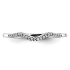 14k White Gold 1/15 carat Diamond Contoured Complete Wedding Band