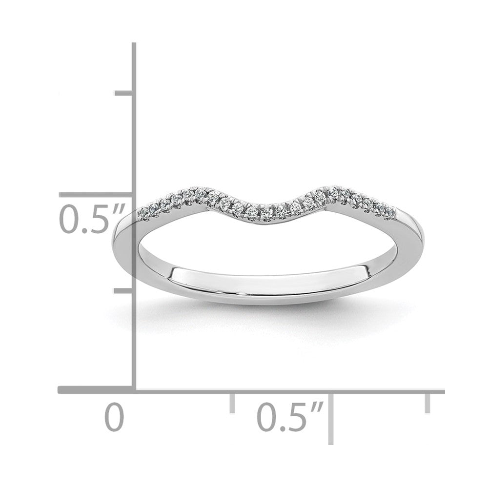 14k White Gold 1/15 carat Diamond Contoured Complete Wedding Band