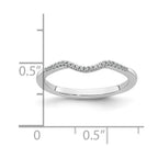 14k White Gold 1/15 carat Diamond Contoured Complete Wedding Band