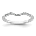 14k White Gold 1/15 carat Diamond Contoured Complete Wedding Band