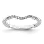 14k White Gold 1/15 carat Diamond Contoured Complete Wedding Band
