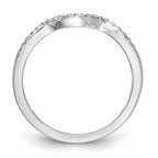 14k White Gold 1/10 carat Diamond Contoured Complete Wedding Band