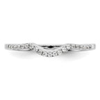 14k White Gold 1/10 carat Diamond Contoured Complete Wedding Band