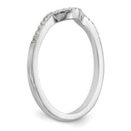 14k White Gold 1/10 carat Diamond Contoured Complete Wedding Band