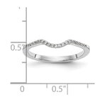 14k White Gold 1/10 carat Diamond Contoured Complete Wedding Band