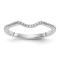 14k White Gold 1/10 carat Diamond Contoured Complete Wedding Band