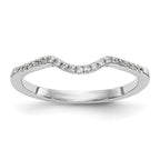 14k White Gold 1/10 carat Diamond Contoured Complete Wedding Band