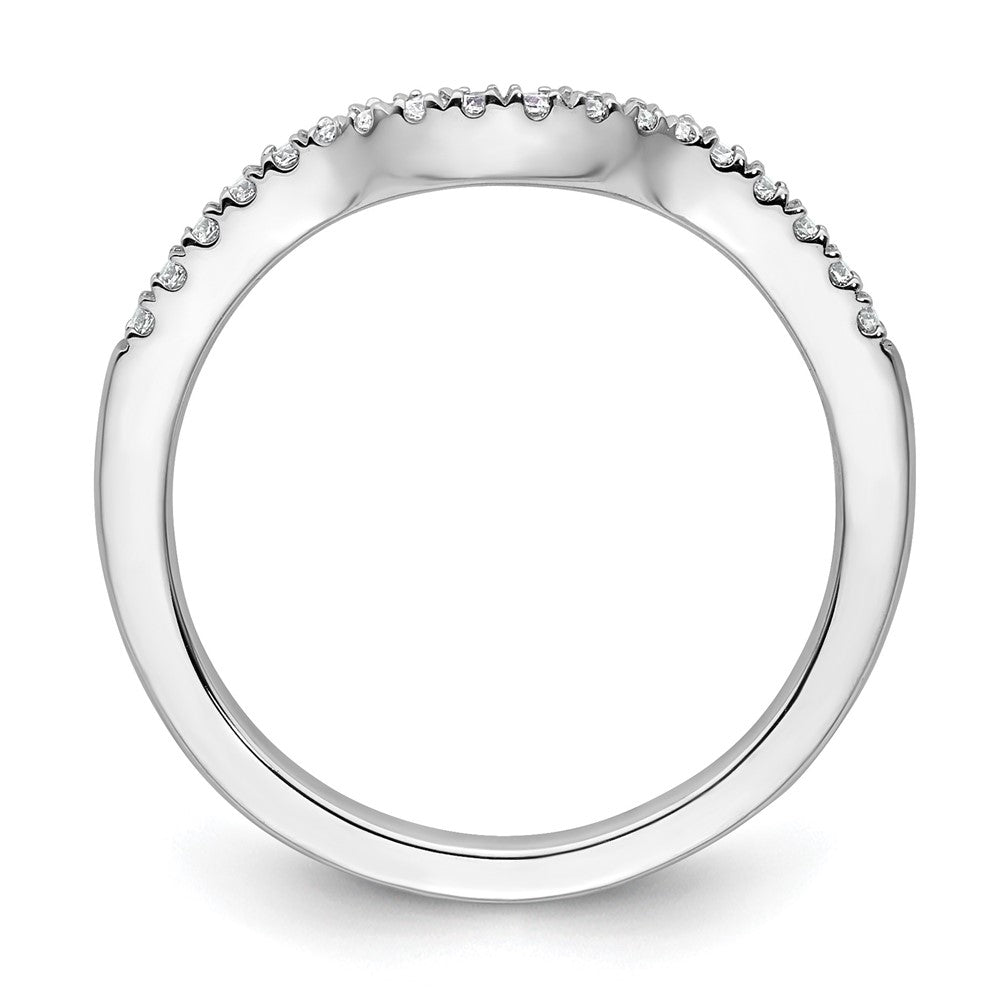 14k White Gold 1/5 carat Diamond Contoured Complete Wedding Band