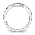 14k White Gold 1/5 carat Diamond Contoured Complete Wedding Band