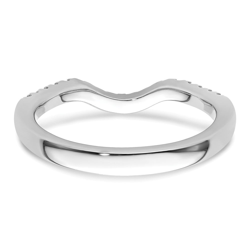 14k White Gold 1/5 carat Diamond Contoured Complete Wedding Band