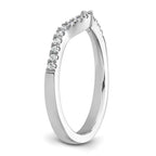 14k White Gold 1/5 carat Diamond Contoured Complete Wedding Band