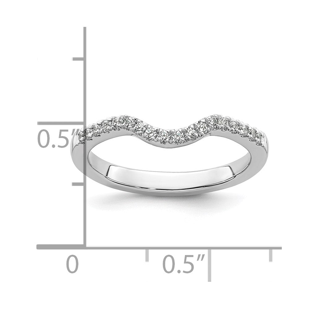 14k White Gold 1/5 carat Diamond Contoured Complete Wedding Band